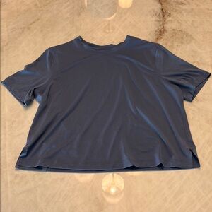 Lululemon Blue Cropped Short Sleeve Shirt